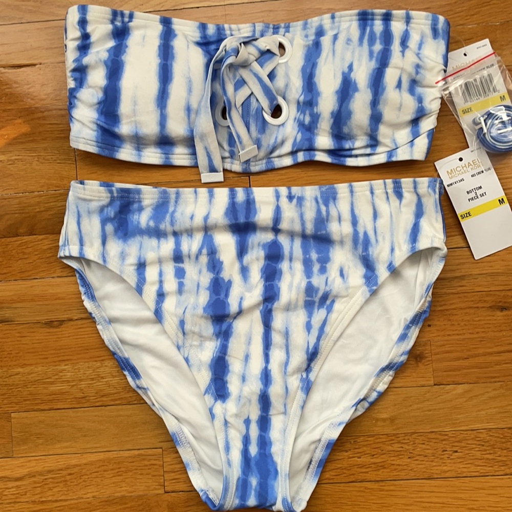 Michael Kors Tie Dye Lace Up Bikini